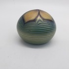 Orient & Flume Paperweight 1975 Pulled Feather Design Green, Black, Mellow Yello — photo 6