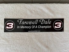 Dale Earnhardt 3 Bumper Sticker Farewell Dale In Memory Of A Champion 15" NOS