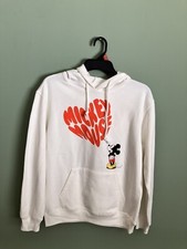 Mickey Mouse hoody m 7-9 and pant s 3-5 white/orange elastic ankle off size set