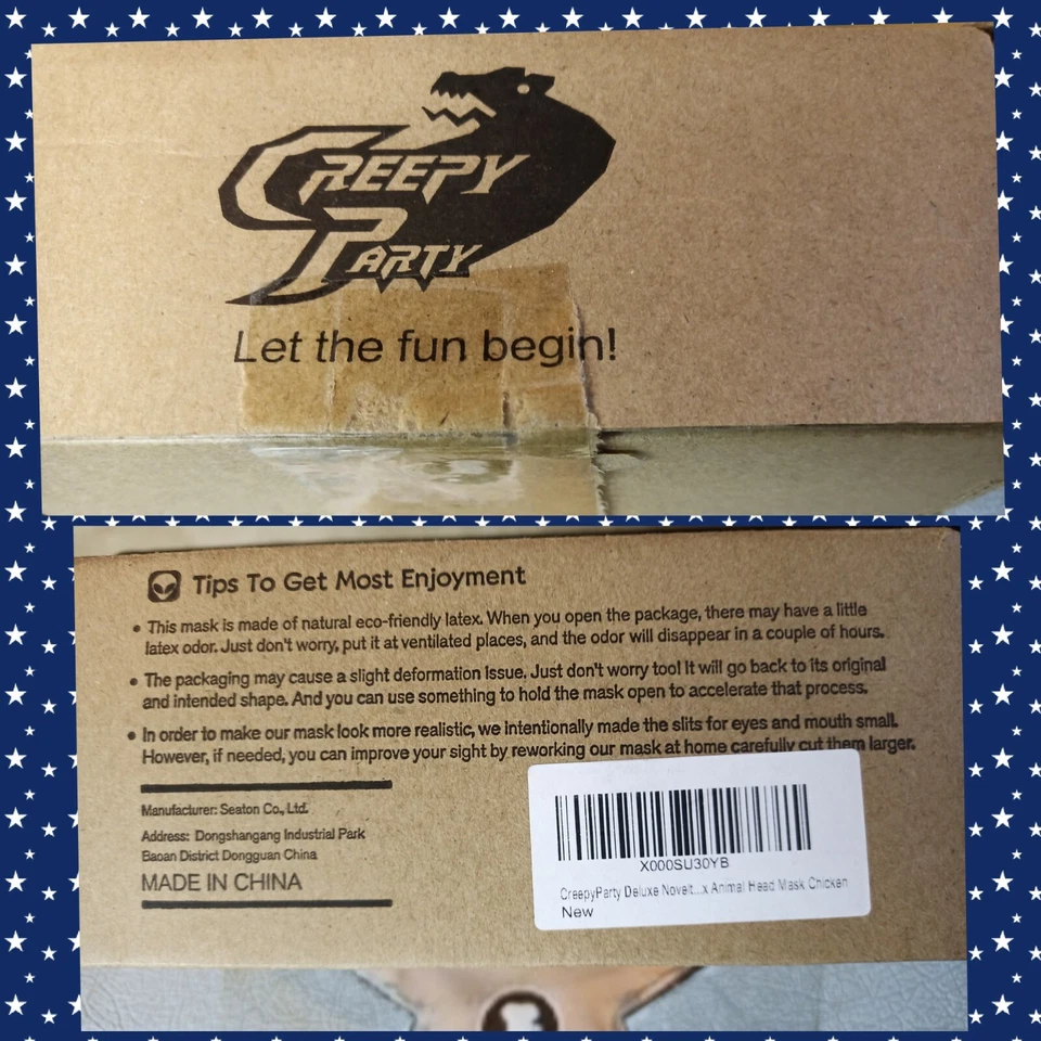 New Creepy Party Deluxe Rooster Chicken Mask Rooster Cosplay Halloween Costume - Image 2 of 2