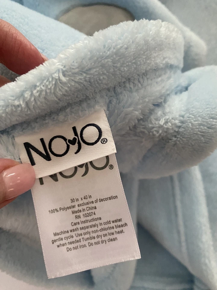 "Manta bebé elefante azul NO-JO 30x40"" tiro polar en muy buen estado seguridad no jo" Foto 4 de 4