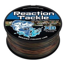 Reaction Tackle Braided Fishing Line Green Camo 4 and 8 Strand PE Braid