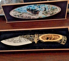 Vintage Collector Knife Boxed Gift Set – Engraved 4" Stainless Blade – Bone Edge