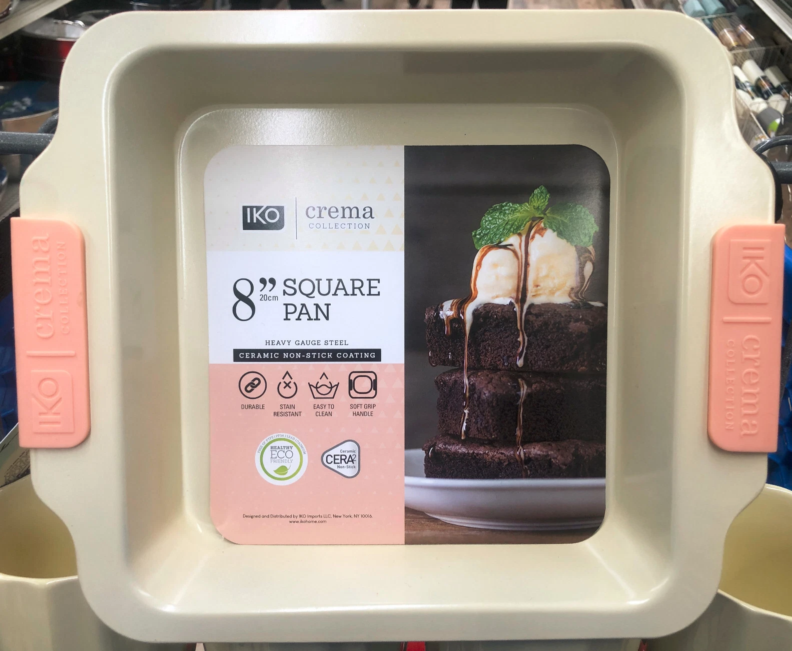2 x IKO Crema Collection 8" Square Sauce Pan 9.25 x 9.25 Ceramic Non-Stick Coat