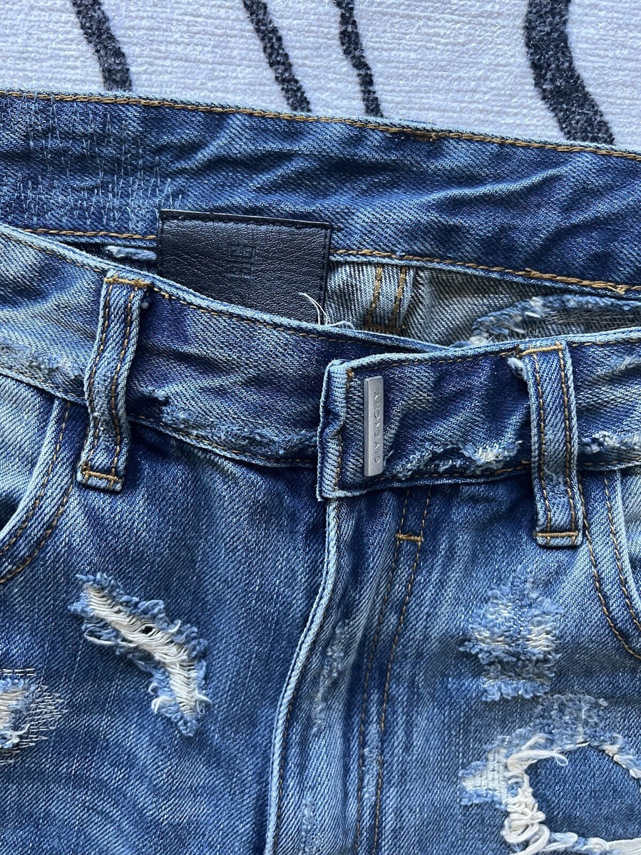 Givenchy Matthew Williams Jeans In Destroyed Denim Moleskin Givenchy Matthew Williams Jeans In Destroyed Denim Moleskin