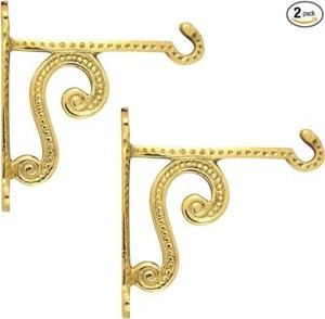 High Polished Brass Wall Brackets for Home or Church Use 4 1/8 Inches - Lot of 2