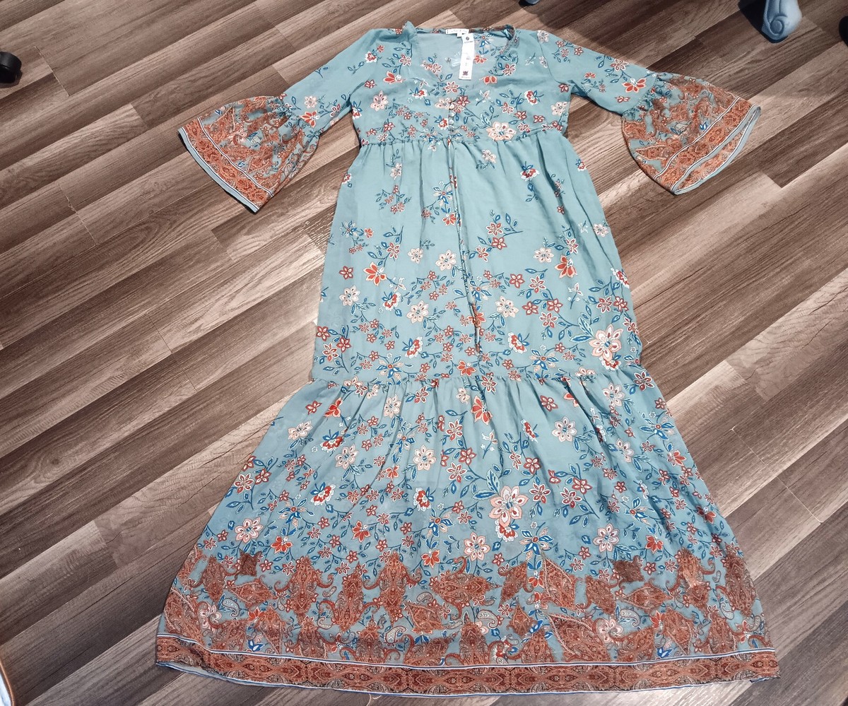 Willow & Clay women small size Boho Floral Printed Maxi dress NWT | eBay