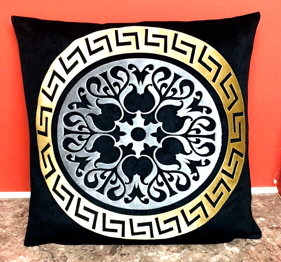 Geometric Greek Circle Key Black, Gold Silver Decorative