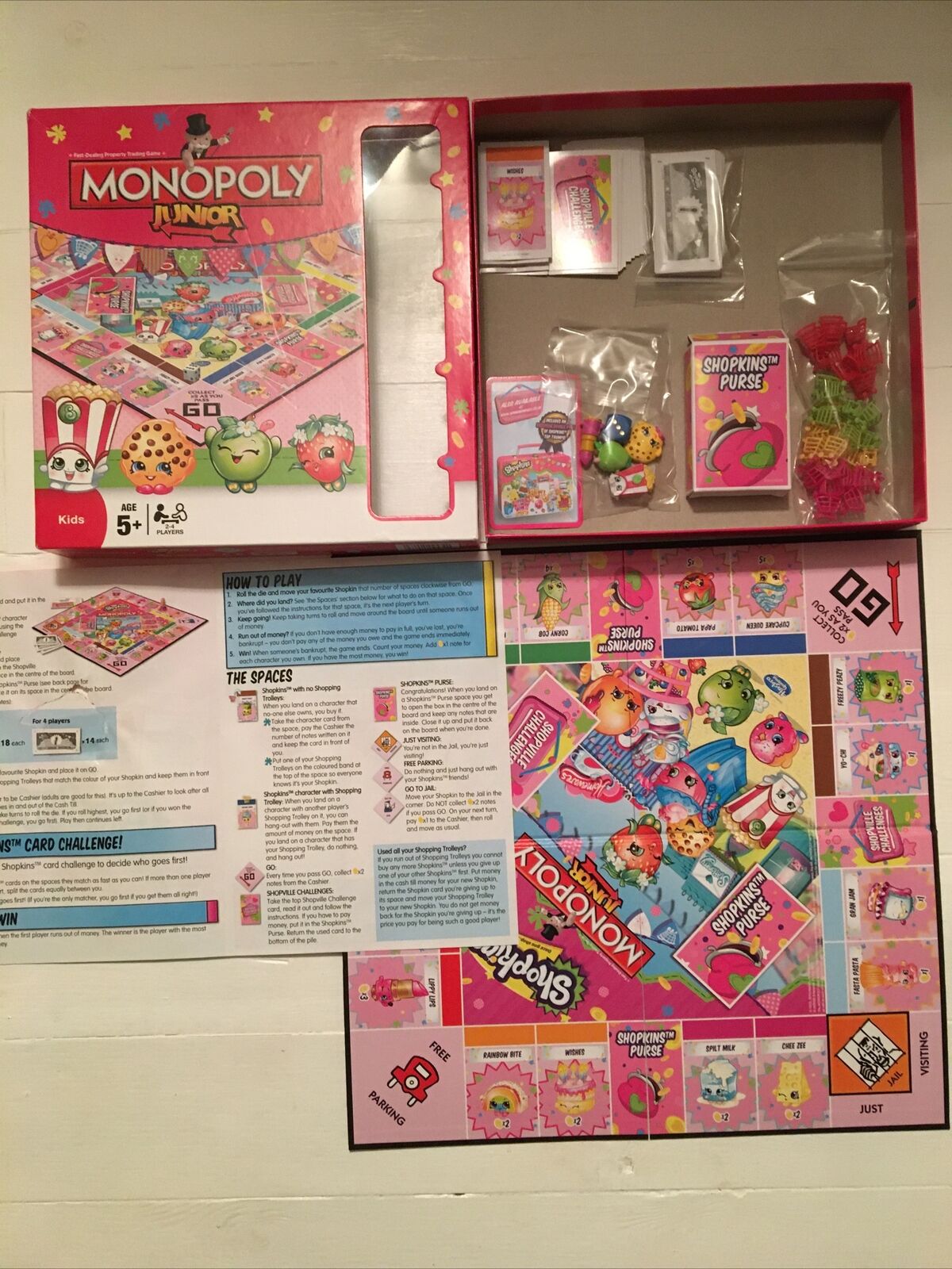 Hasbro Monopoly Junior Shopkins Board Game Age half safety 2-4 4 Players 5+