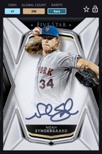 [DIGITAL CARD] Topps Bunt 2019 NOAH SYNDERGAARD FIVE STAR SIG, NY METS, 250cc