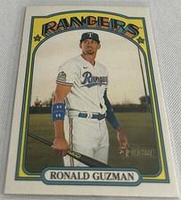 2021 Topps Heritage Baseball Ronald Guzman Texas Rangers base card #73