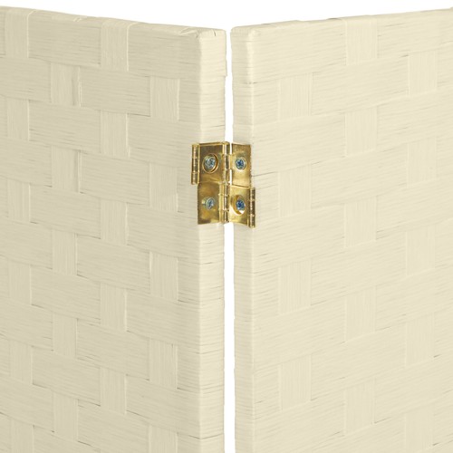 3 ft. Short Woven Fiber Folding Screen - 4 Panel - Cream - Picture 6 of 7