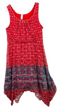 No Boundaries Juniors Sleeveless Hanky Asymmetric Hem Dress Size XL (15-17) Red