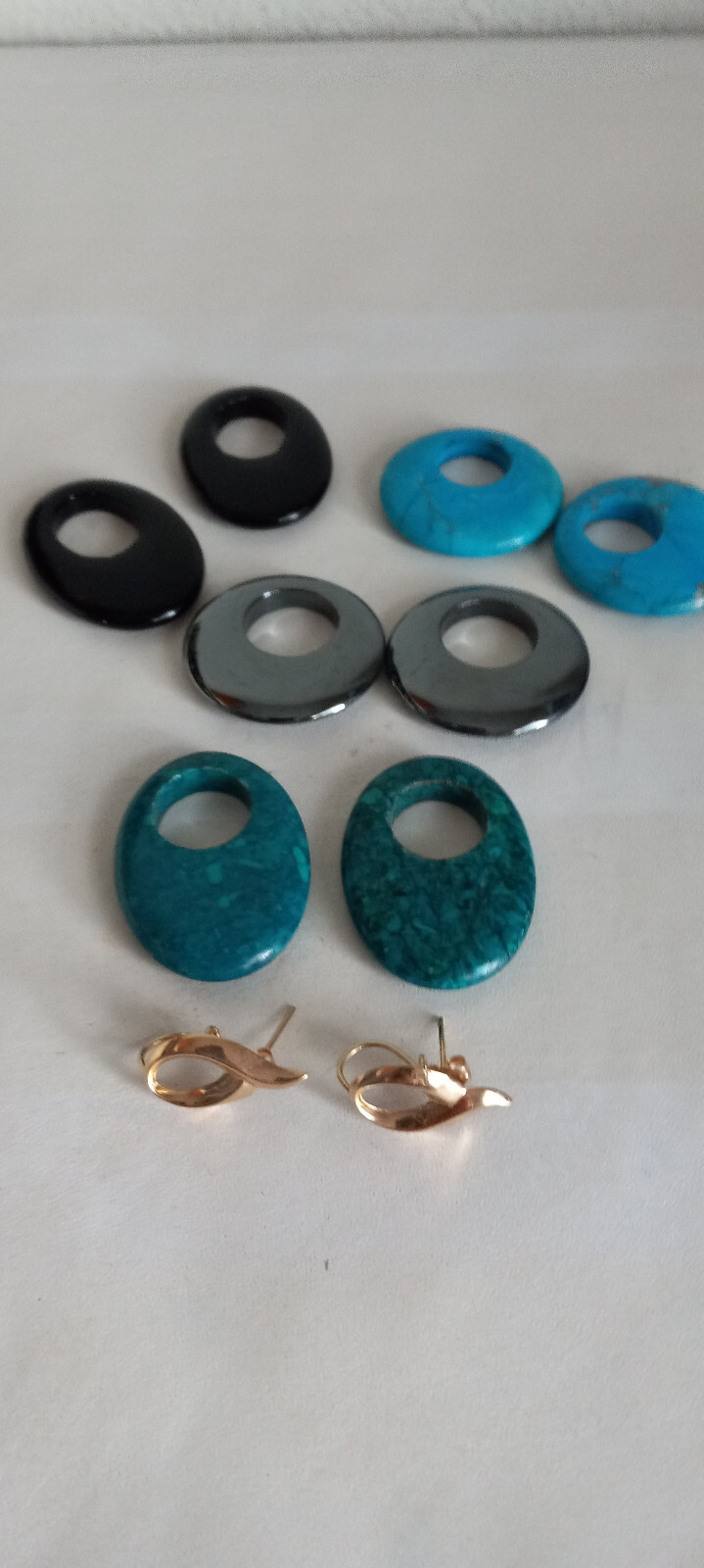 14k Yellow Gold Door Knocker Interchangeable Gemstone Earrings