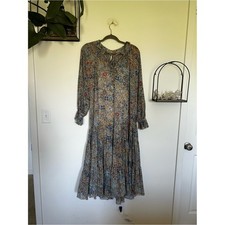 Free People Feeling Groovy Floral 70's Style Boho Hippie Maxi Dress Size XS