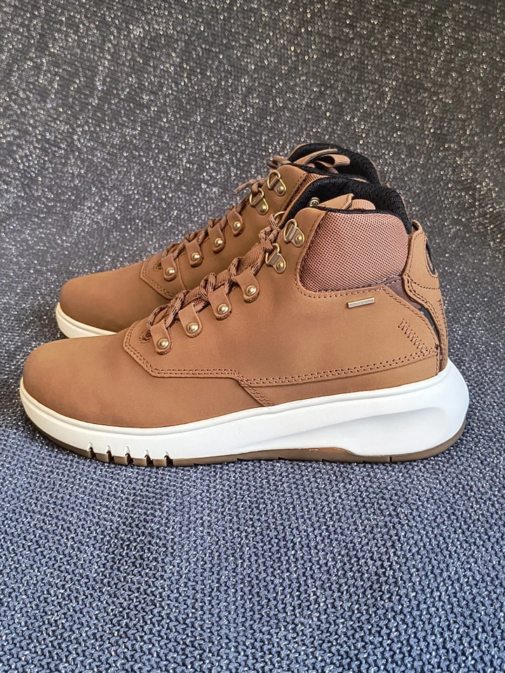 GEOX Respira Botas Para Mujer UK 4 Cuero Marrón Punta Redonda Con Cordones Tobillo Combate - Imagen 4 de 4