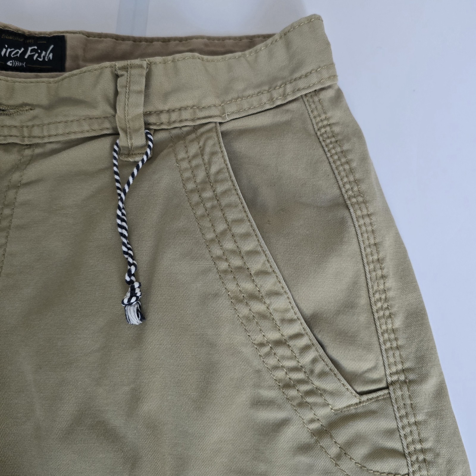 Weird Fish Cargo Shorts Beige Khaki Mens W30 Utility Combat Cotton Size 30 image 10
