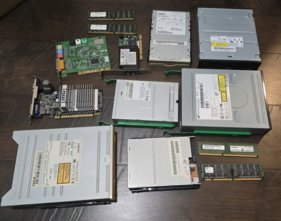 Large Lot of Computer Parts - CD Drives, CPU, RAM, etc GOOD VALUE