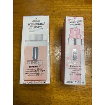 New Clinique iD Tone-up Gel & Reactive Skin Cartridge Women Pink Moisturizer