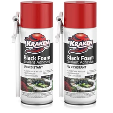 Kraken Bond Black Foam Sealant - Waterfall & Landscape, 12oz 2 Pack - Straw Use