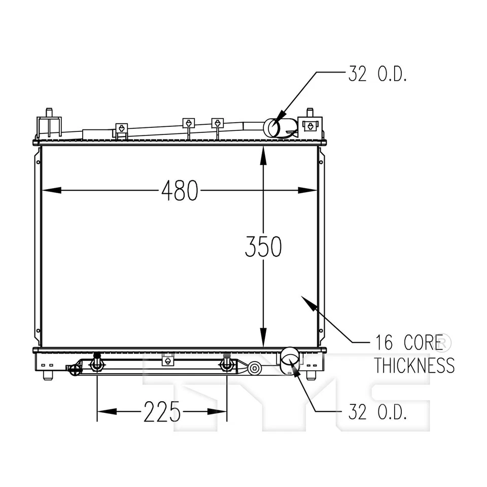 TYC 2305 散热器组件 适用于 00-06 Scion 丰田 Echo xA xB — 第 3/4 张图片