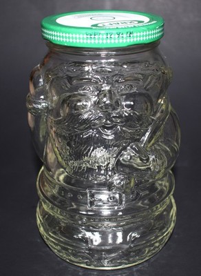 SANTA CLAUS vintage glass advertising jar Kraft General Foods 26 oz. ''MINT''