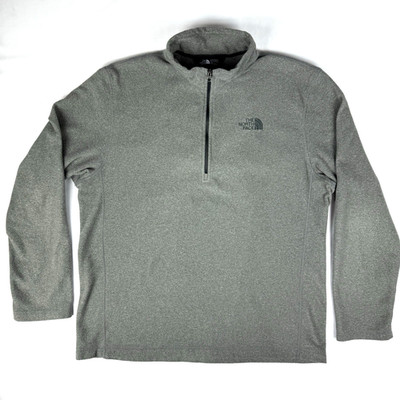 The North Face Men Textured Cap Rock Fleece 1/4 Zip Pullover Asphalt Grey Large
