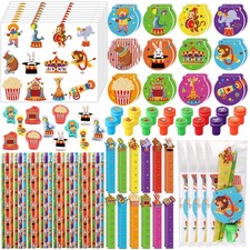 168 Pcs Circus Party Favors Carnival Party Supplies Circus Animal Stationery ...