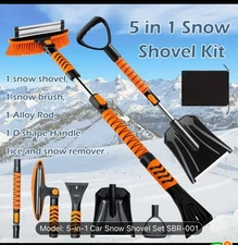 Snow Scraper, Snow Shovel Brush, Ice Scraper for Car windshield, 5 in 1 