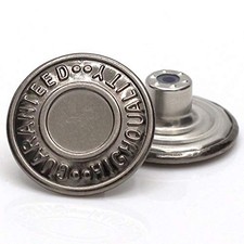 12 Sets No-Sew Permanent Buttons Jean Tack Buttons 20mm Gun Black