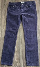 Vineyard Vines Navy Corduroy Straight Leg Pants mid-rise zip button stretch Sz 8