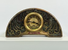 Brevete SGDG Vintage French Tabletop Wood Painted Mantle Alarm Clock - Working