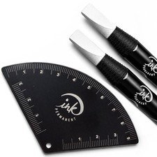 Ink Permanent Brow Mapping Kit with Eyebrow Ruler 1 Count Pack of 3 , White