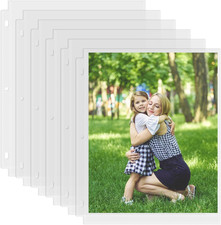 50 Pack 8 x 10 Photo Sleeves for 3 Ring Binder(100 Pictures), Heavy-Duty Arch...