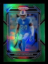Amani Oruwariye 2022 Panini Prizm Green Prizm #101 Detroit Lions