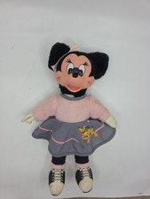 Vintage Applause Disney Minnie Mouse Sock Hop Plush Doll 12  Vinyl Face