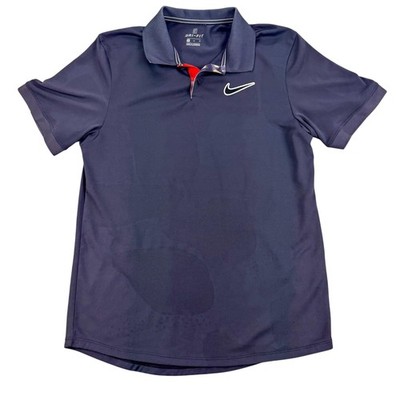 Nike Court Tennis Polo Shirt Mens Medium Blue Golf Performance Top BV0780-015