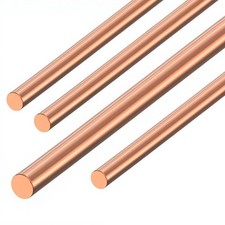4-Pack 8mm x 400mm Pure Copper Rods - Solid C110 Metal Bars for DIY, Crafts  El