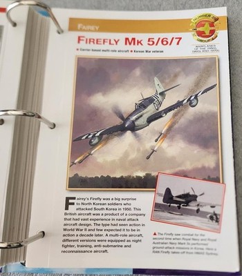 AIRCRAFT OF THE WORLD WARPLANES OF THE 1950-70S FOLD OUT CARD FIREFLY MK 5/6/7