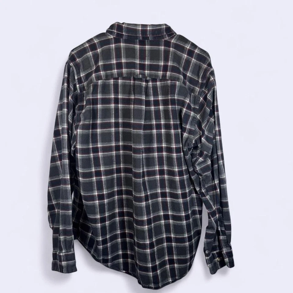 Great Northwest Clothing Co Men’s Large Plaid Flannel Shirt Black Red Gray 100% - Image 3 of 4