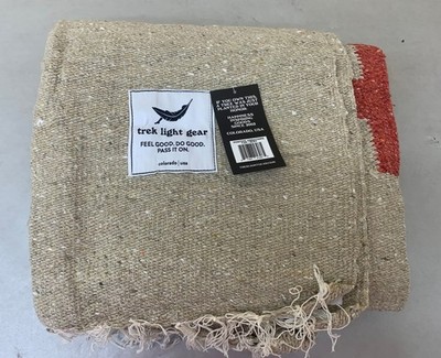 Trek Light Gear Positive Vibrations Handwoven Tan / Rust Midweight Blanket