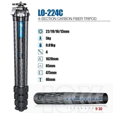 Leofoto LO-224C Carbon Fiber VideoTripod with Built-In Ball