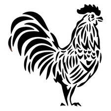 Really Great Stencils, Chicken Stencil 5B, 4x4", Rooster Fancy Chickens Feathers