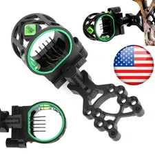 5 Pin Compound Bow Sight 0.019" Optical Fiber Adjustable Archery RH LH Hunting