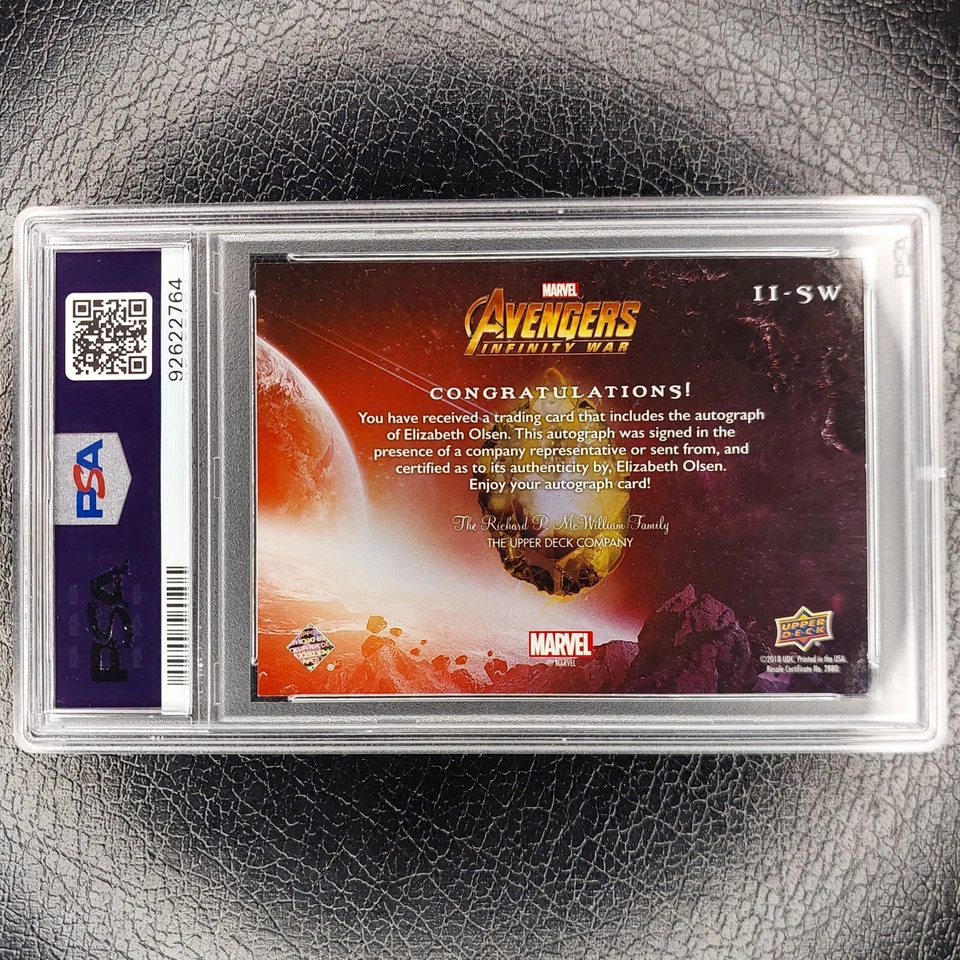 ELIZABETH OLSEN SSP Infinite Impressions Auto PSA 8 2018 Upper Deck Avengers - Image 2 of 2