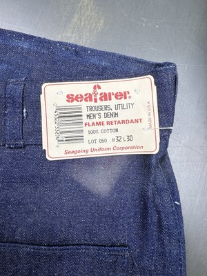 Vintage Seafarer Jeans Mens 30x29 Blue Bell Bottom Navy Dungaree