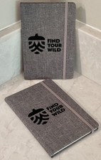 Heather Gray Cloth Hardcover Journal A5 Lined 160 PGS. 8.25"x5.5" Elastic Band