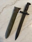 US Military Issue WW2 AFH M1 Garand Bayonet Knife with Scabbard US Flaming Bomb