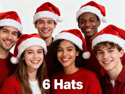 Weihnachten Nikolaus Hüte rot klassisch Kostüm Xmas Party festlich Mütze x 6 Restposten 6