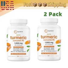 2PACK Micro Ingredients Turmeric Curcumin 1,000mg 6-in-1 Complex 120 Capsules